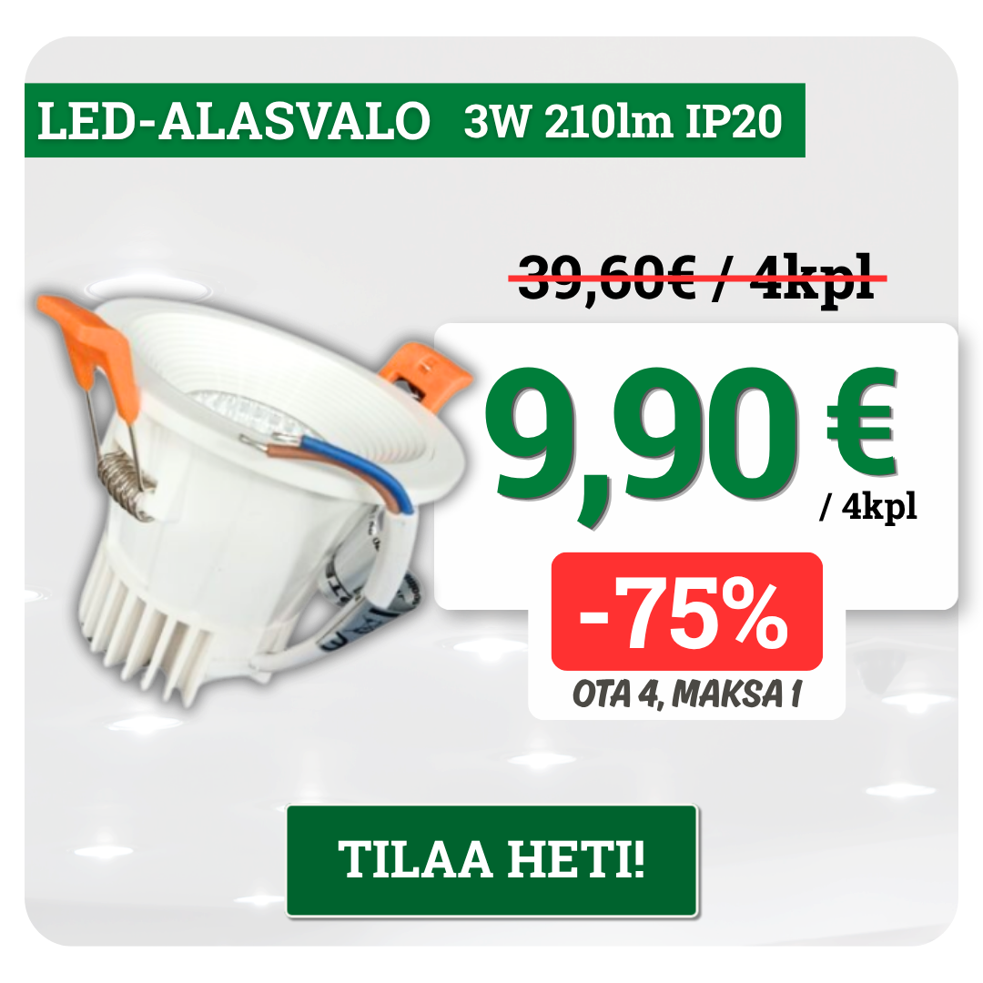 LED-alasvalo 3W 210lm kuukauden tarjouksessa