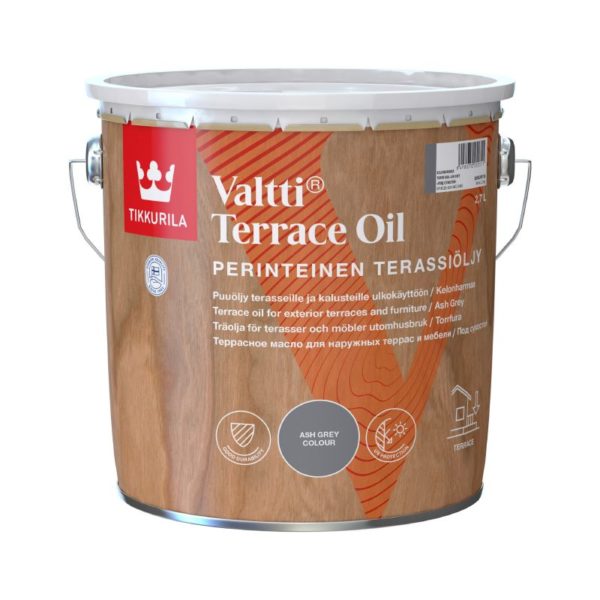 Valtti Kaluste- ja terassiöljy kelonharmaa 2,7L