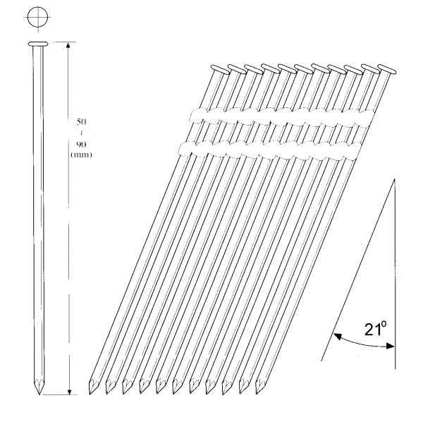 Täyskantanaula MFT 90X3,1mm kuumasinkitty 500kpl - Image 2