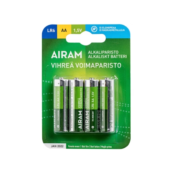 Alkaliparisto AA LR6 4kpl, Airam