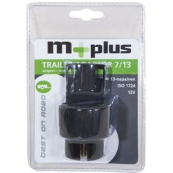 M+ 7/13 12 V adapteri – muuntaa auton 7-napaisen pistorasian 13-napaiseksi perävaunun pistokkeelle. EAN 6417196774020.