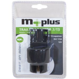 M+ 7/13 12 V adapteri – muuntaa auton 7-napaisen pistorasian 13-napaiseksi perävaunun pistokkeelle. EAN 6417196774020.