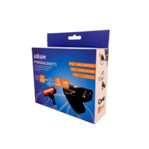 Airam USB-ladattava pyörävalosetti etu- ja takavalolla