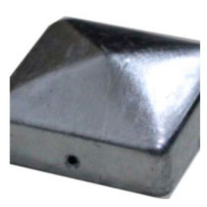 Hopean sävyinen galvanoitu aitatolpan hattu 102 x 102 mm – kestävä suoja tolpan päälle sääolosuhteita vastaan ja tyylikäs viimeistely aidalle.