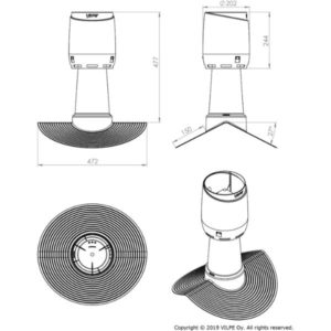 Musta harjatuuletin huopakatolle kattorakenteiden tuuletukseen