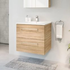 Allaskaappi Riva 600 mm tammi (Sonoma Oak), 2 laatikkoa, seinäkiinnitys