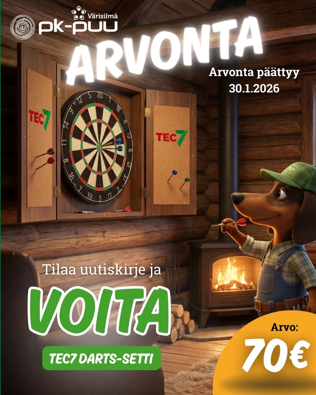 Tilaa uutiskirje ja voita PK-Puu arvonnassa Darts setti