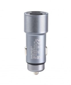 Mobia autolaturi USB‑C PD 20W + USB‑A QC3.0 18W (max 38W) – lataa kahta laitetta yhtä aikaa, sopii 12/24 V ajoneuvoihin. Tuotekoodi AUTOPDQCSIL, EAN 6430076522009.