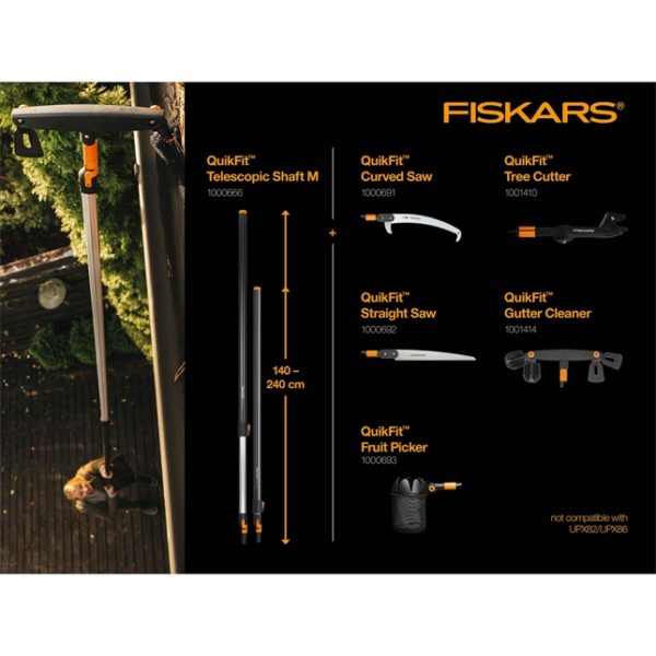 Fiskars Teleskooppivarsi QuikFit M 1,4-2,4m
