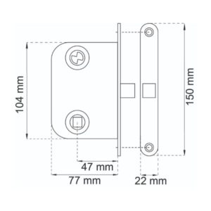 Habo lukkorunko 63115 oikea mattakromi ulko-oveen