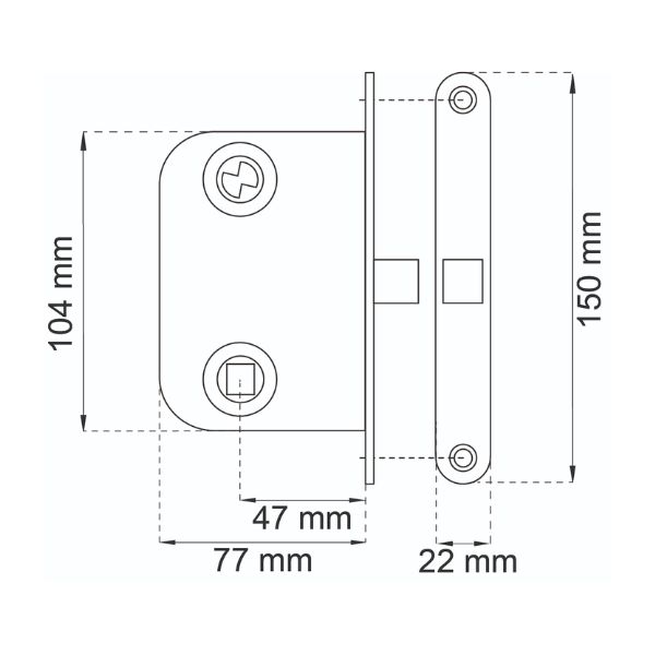 Habo lukkorunko 63115 oikea mattakromi ulko-oveen