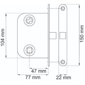 Habo lukkorunko 63115 vasen mattakromi ulko-oveen