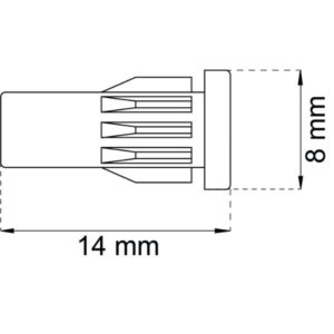 Hylsymutteri M5×8, niklattu – messinkinen hylsymutteri Habon ovenpainikkeille, 2 kpl/pkt. ART.NR 75127, EAN 7317900075124.