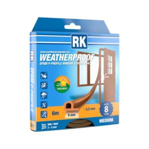 Ikkuna- ja ovitiiviste RK P-profiili ruskea 6 m EPDM