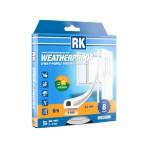 Ikkuna- ja ovitiiviste RK P-profiili valkoinen 6 m EPDM