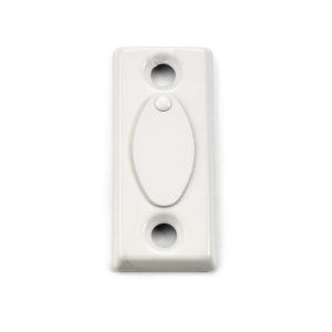 Ikkunakilpi Torino, valkoinen – samakista valmistettu kilpi Ikkunapainike Torino -mallille, viimeistelty ikkunaratkaisuun. ART.NR 17646, EAN 7317900176463.