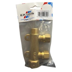 2-osainen jakotukki PEX-liittimillä – siisti ja toimiva ratkaisu käyttövesi- ja lämmitysputkiston haaroituksiin. EAN 6415820493316.