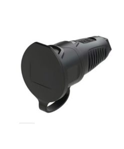 Jatkopistorasia 1-osainen kumi musta IP54