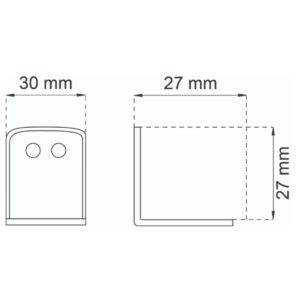 Kalustekulma valkoinen, 4kpl, Habo 502