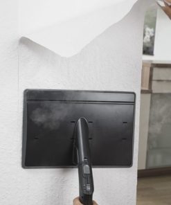 Kärcher tapetin irrotussuutin käytössä – tapetti irtoaa höyryn avulla.