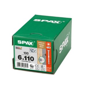 0161010601105 Karmiruuvi SPAX 6,0 x 110 mm, 100 kpl
