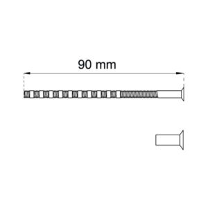 Katkouraruuvi M4 90 mm hylsymutterilla niklattu messinki