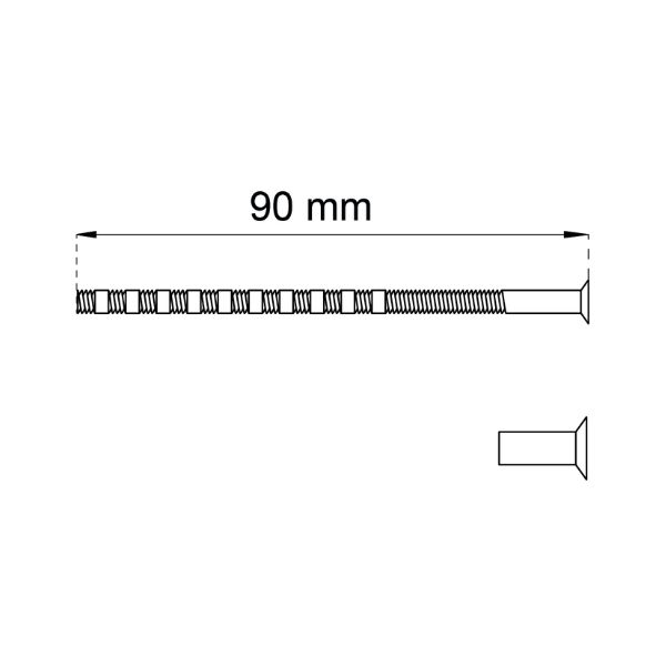 Katkouraruuvi M4 90 mm hylsymutterilla niklattu messinki