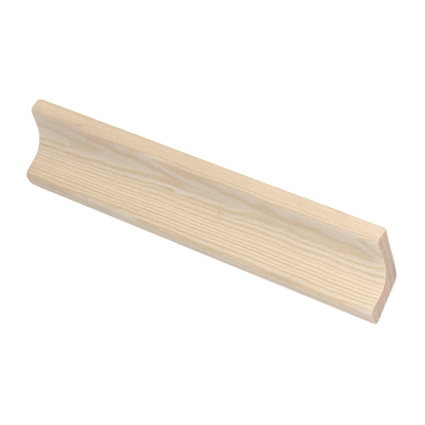 Puuvalmis mäntyinen kattolista katon ja seinän rajapinnan viimeistelyyn. Koko 14 x 40 mm.
