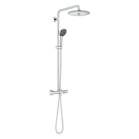 Grohe Precision Joy -kattosuihkupaketti ammeelle ja suihkuun – termostaattihana, Vitalio Joy 260 -kattosuihku ja Vitalio Joy Massage -käsisuihku EcoJoy- ja TurboStat-teknologioilla. EAN 4005176982224.