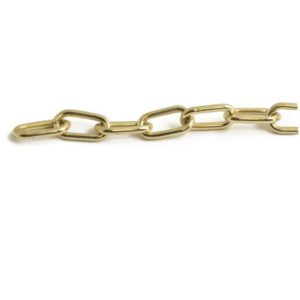 Koristeketju 200-1 messinki 2 m – ovaalilenkkinen teräsketju, max 12 kg, ohjeellinen murtolujuus 5× max kuorma