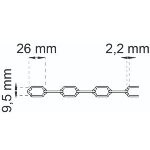 Koristeketju 2m kupari Habo 1688