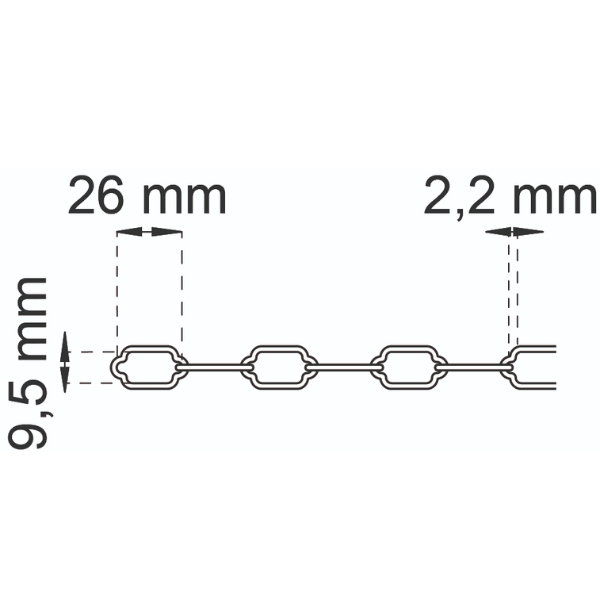 Koristeketju 2m kupari Habo 1688