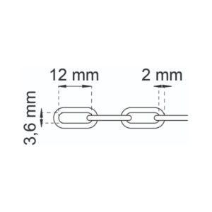 Koristeketju 2m musta, Habo 200-2
