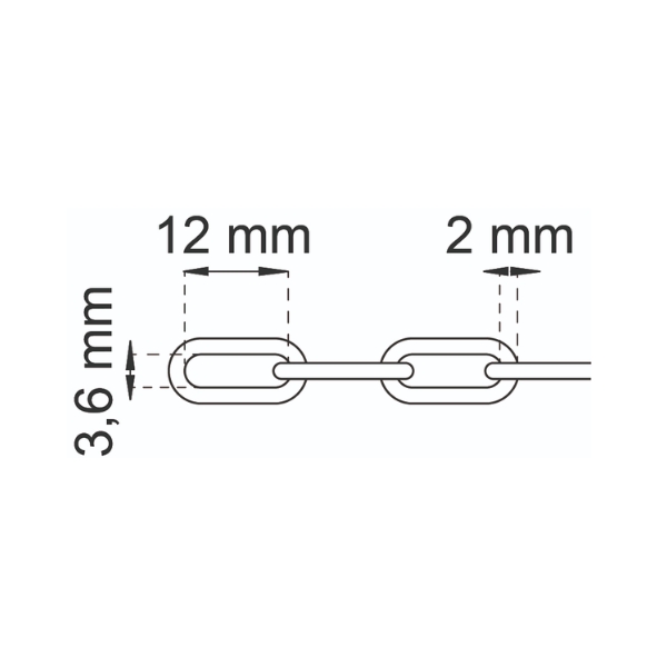 Koristeketju 2m musta, Habo 200-2