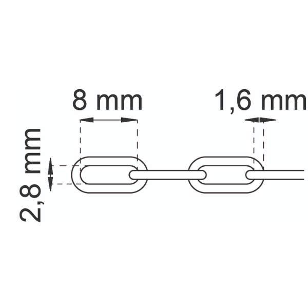 Koristeketju 2m musta Habo 700-2