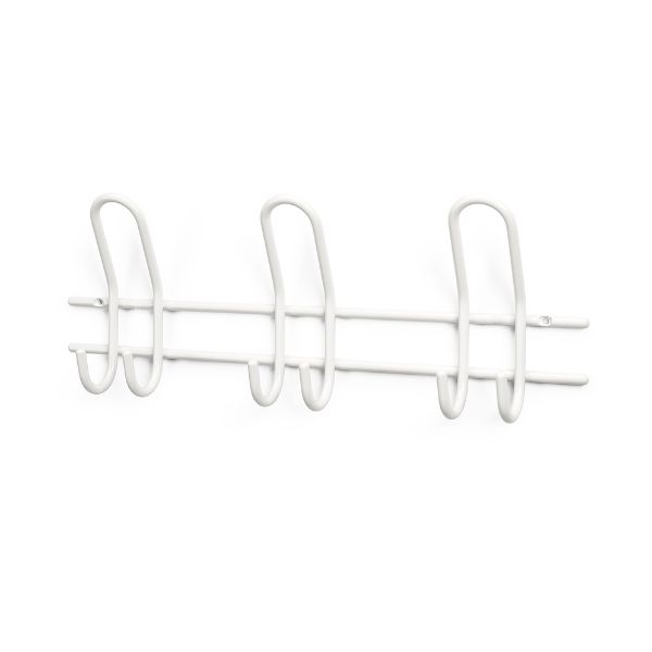 Koukkulista Saturn – valkoinen terästä, 3 koukkua, pituus 450 mm, ulkonema 67 mm