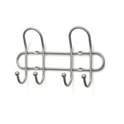 Koukkulista Trendline 13740 – harmaa teräs, 2 koukkua, pituus 240 mm, ulkonema 60 mm