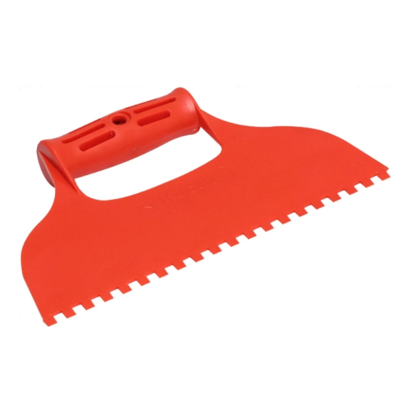 Kubala laastikampa muovia 6×6, 236 mm kahvalla – tasainen liimanlevitys