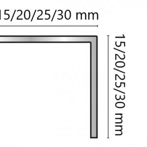 301725 Kulmalista 30x30x2500mm hopea alumiini