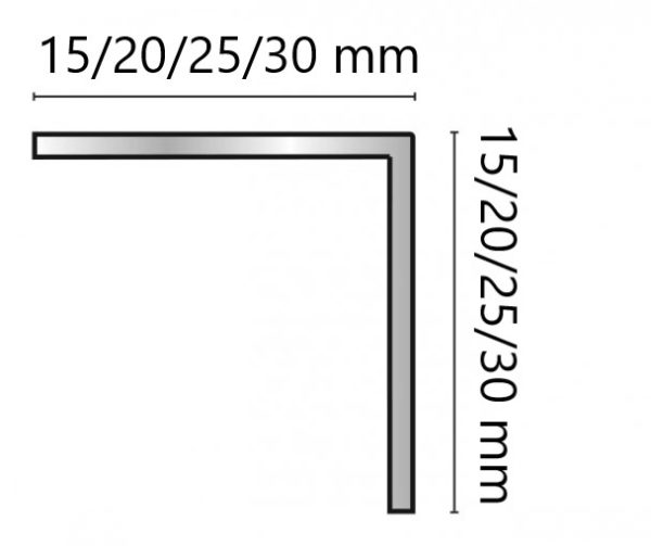 301725 Kulmalista 30x30x2500mm hopea alumiini