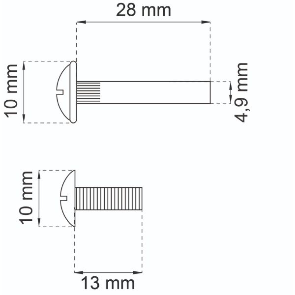 Kytkinruuvi 2604, niklattu – teräksinen liitosruuvi kaappien liittämiseen, säädettävissä 28–36 mm, 4 kpl/pkt. ART.NR 53462, EAN 7317900053467.
