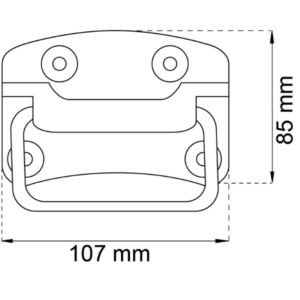 Laatikonkahva 507, sähkösinkitty – teräksinen kahva laatikoihin ja kirstuihin, mukana ruuvit. EAN: 7317900046438