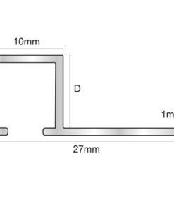 TDP100.17 Laattalista 10x2500 neliö matta musta