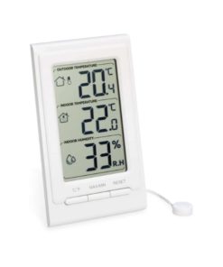 Digitaalinen lämpö- ja kosteusmittari – seuraa helposti sisäilmaa ja ulkolämpötilaa.