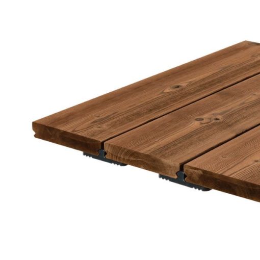 Lunawood Lämpökäsitelty kuusi terassilauta 26x140x4800 - harjattu pinta Profix 2- kiinnityksellä - Image 3
