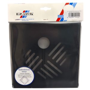 Aurora-lattiakaivon kansi 196 x 196 mm, musta – tyylikäs ja käytännöllinen kansi lattiakaivon viimeistelyyn. EAN 6430080190249.