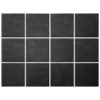 Musta 10x10 cm mattapintainen porcellanato-lattialaatta