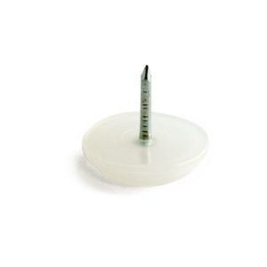 Liukunasta 108, kirkas 22 mm – huomaamaton muovinen liukunasta naulakiinnityksellä, 12 kpl pakkauksessa. ART.NR 45815, EAN 7317900045813.