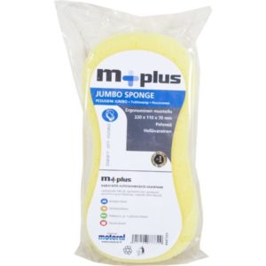 M+ Jumbo pesusieni 220 × 110 × 70 mm – ergonomisesti muotoiltu, pehmeä ja hellävarainen iso pesusieni autoille ja muille pinnoille. EAN 6417196773399.