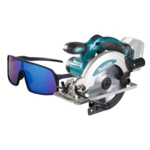 Makita DSS610Z LXT akkupyörösaha, 165 mm terä, aurinkolasit mukana